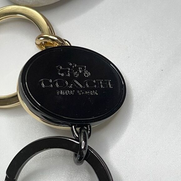 COACH Gold Black dual Fob Twist Loc PurseCharm/Key Fob NWOT - Picture 10 of 16